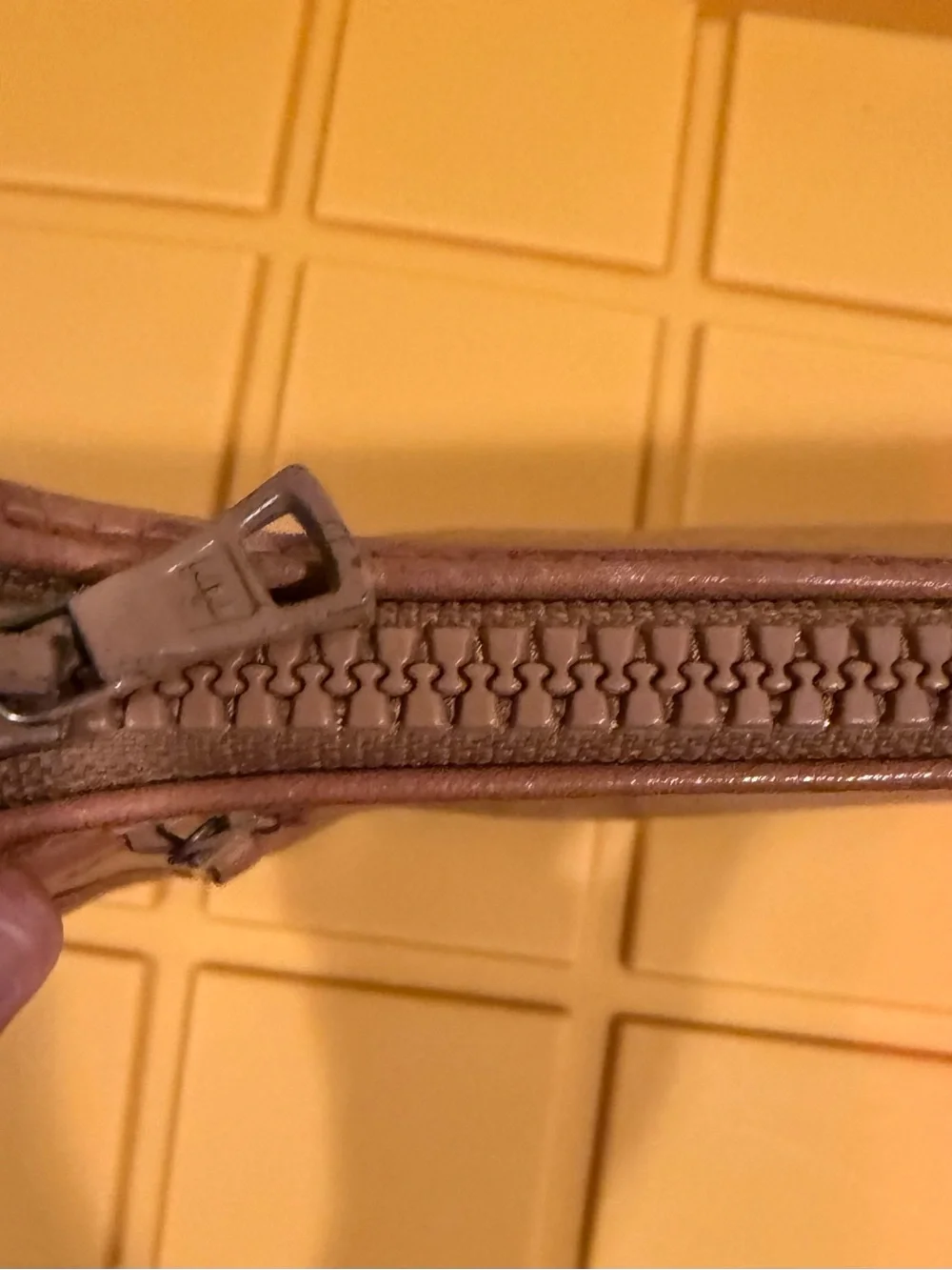 Vintage Celine Brown Large Monogram Cosmetic Pouch Bag COA